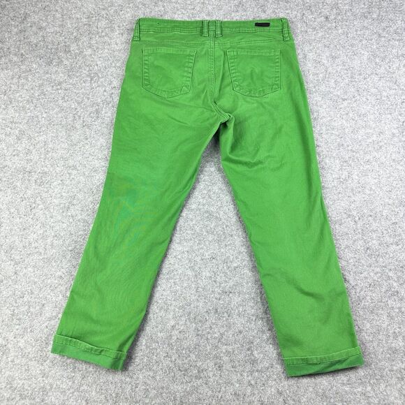 Kut From the Kloth KFTK Catherine Slim Boyfrined Pants Womens 10 Green Cuffed - Picture 5 of 15